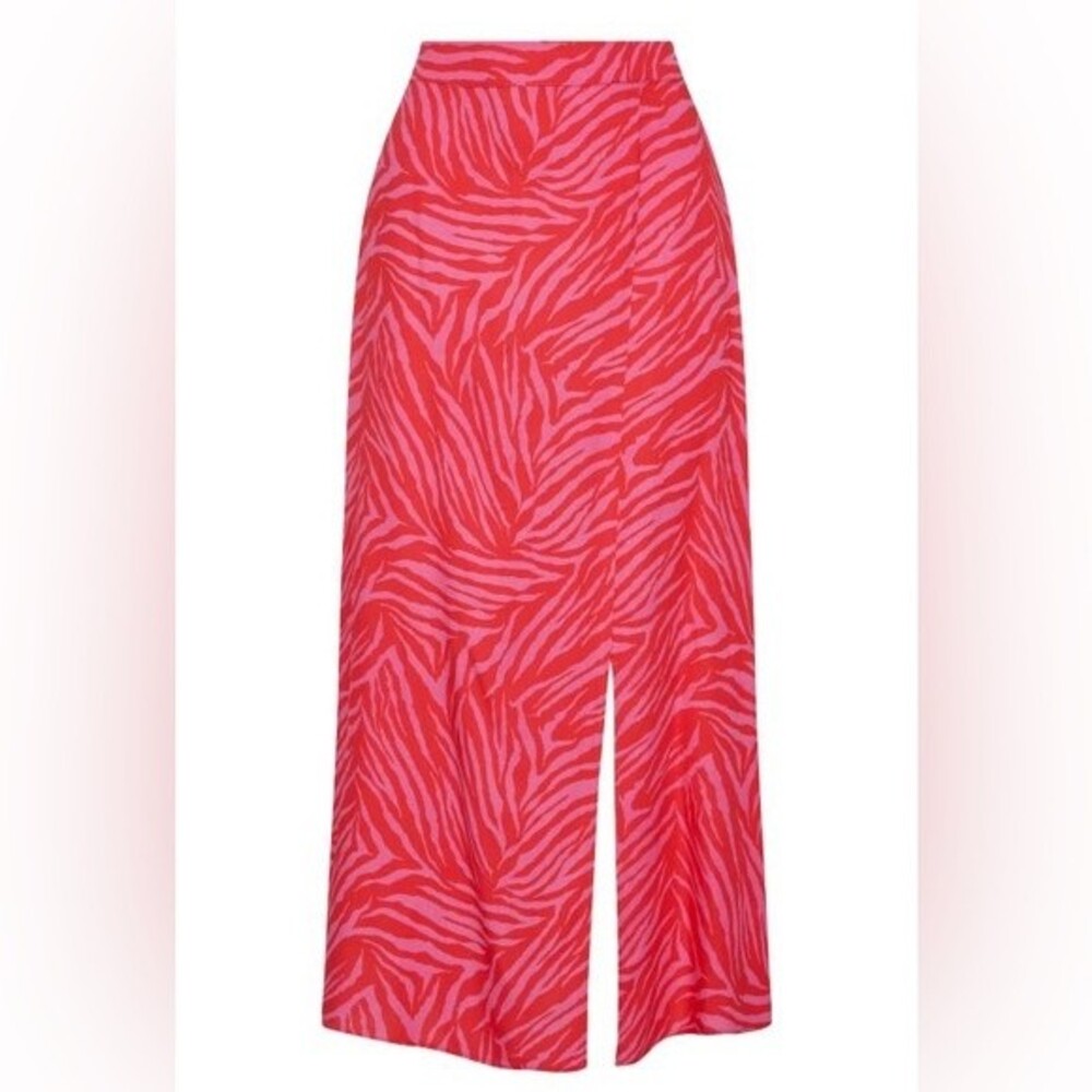 Long Tall Sally Tall Pink Zebra Print Midi Skirt 12 NWT - Picture 4 of 16
